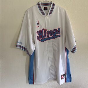 Nike Sacramento Kings White and Light Blue Jersey